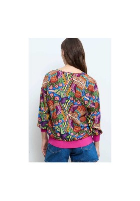 camiseta fucsia estampado