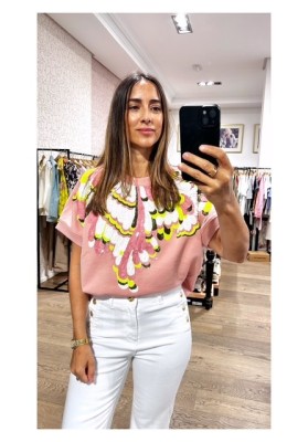 sudadera rosa lentejuelas