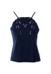top mezcla lino azul