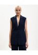 chaleco lino azul