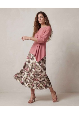 camisa pliegue rosa