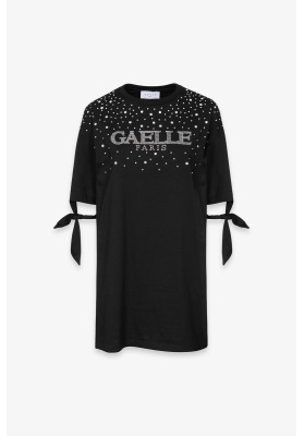 vestido camiseta pedrería