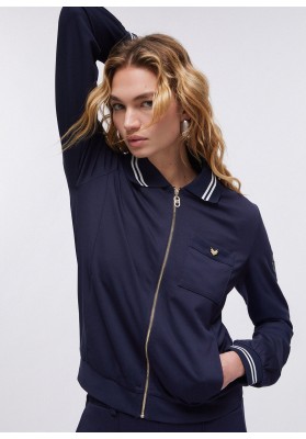 sudadera cremallera azul