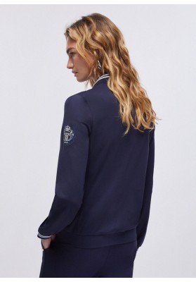 sudadera cremallera azul