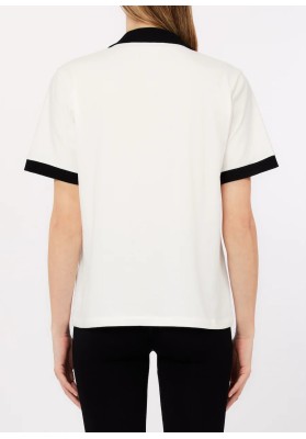 polo contraste blanco negro
