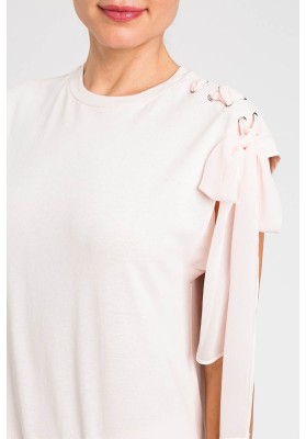 camiseta lazo rosa palo