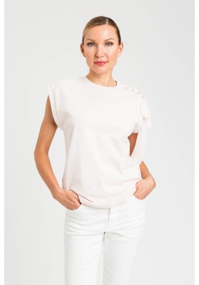 camiseta lazo rosa palo