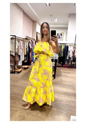 vestido volante fluor