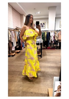 vestido volante fluor