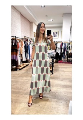 vestido granada agua manga corta