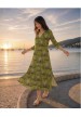 vestido estampado palma