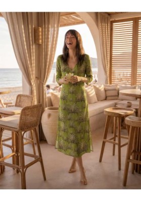 vestido estampado palma