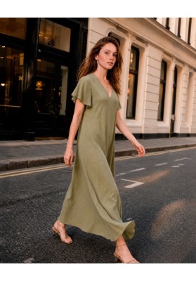 vestido rustico khaki