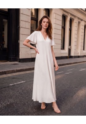 vestido rústico nata