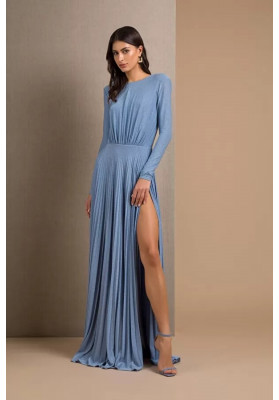 vestido azul largo elisabetta franchi